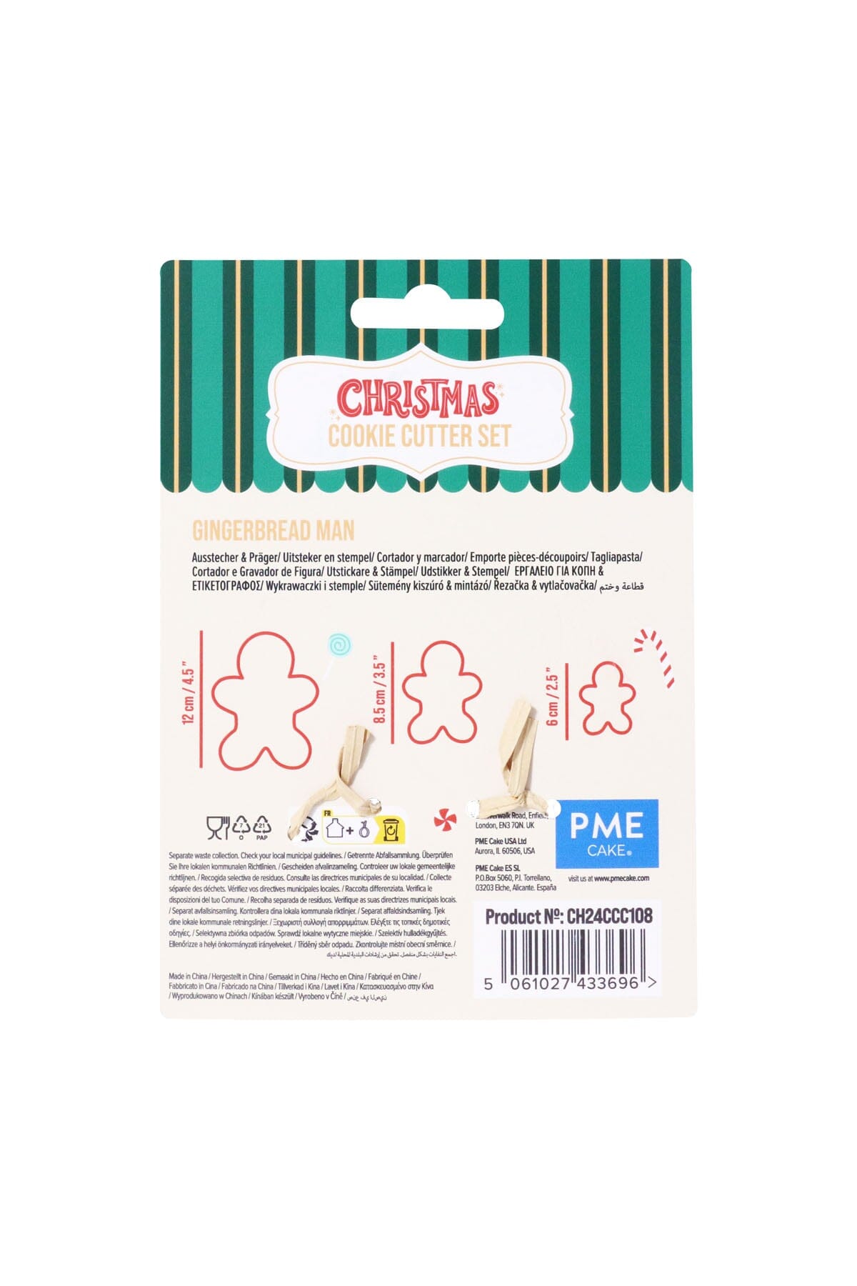 Christmas Cookie Cutter Set of 3 - Gingerbread Man PME
