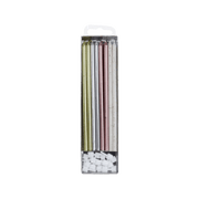 PME - Candles - Mixed Assortment Extra Tall W/ Holders (7") - Pk/16 Birthday Candles PME