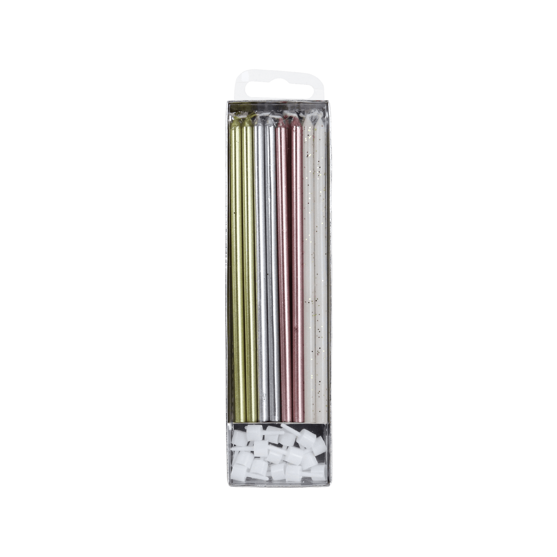 PME - Candles - Mixed Assortment Extra Tall W/ Holders (7") - Pk/16 Birthday Candles PME