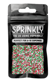 100's & 1000's - Red, White, Green & Silver Sprinkles SPRINKLY 30g Sample Packet 