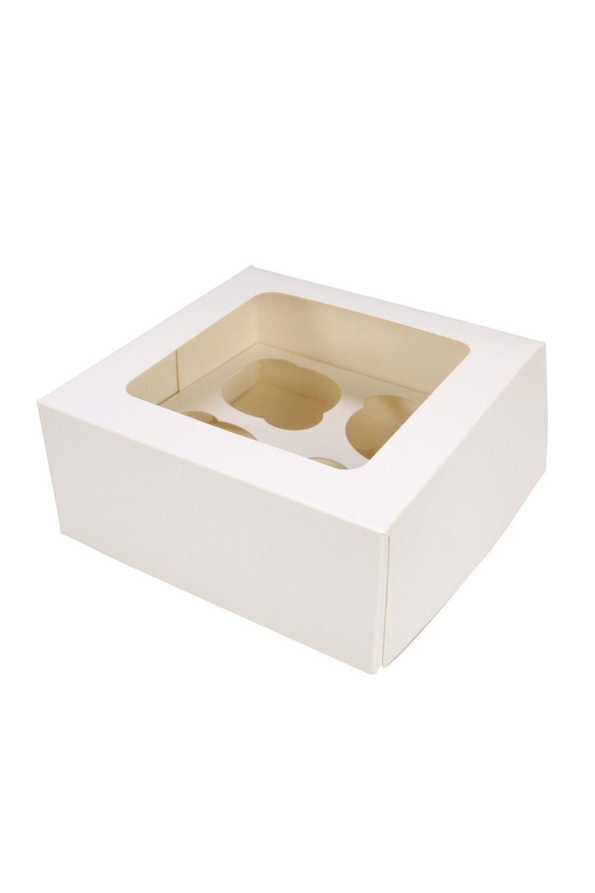 4 Hole Cupcake Box - White Cake Box Sprinkly 