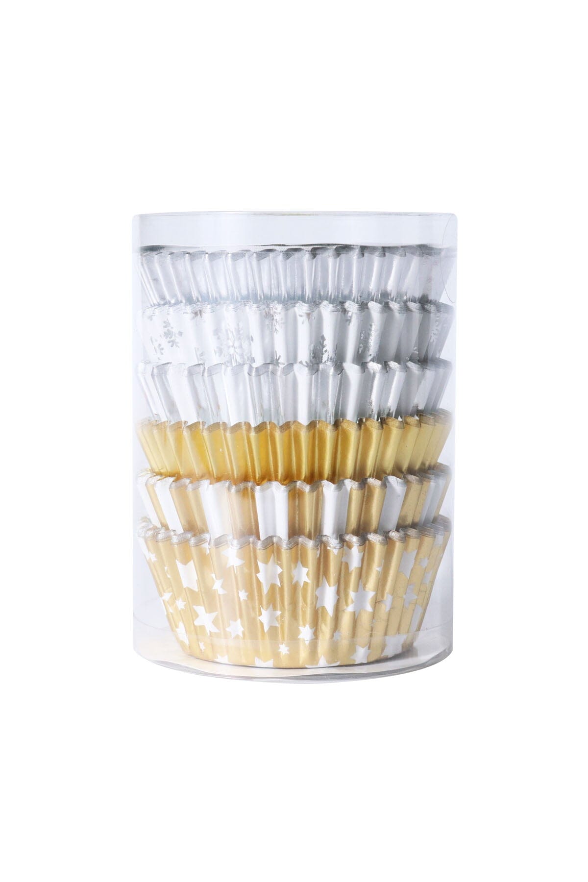 Cupcake Cases - Christmas Metallic Gold & Silver (Pack of 100) PME 