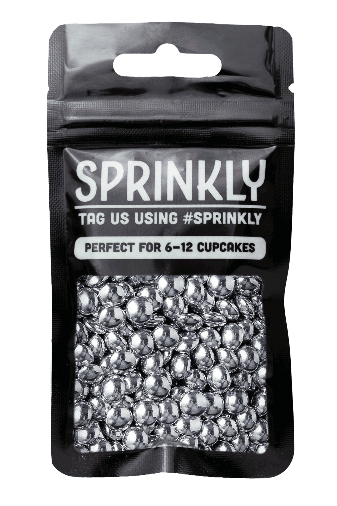 Mini Chocolate Beans - Metallic Silver Sprinkles Sprinkly 30g Sample Packet 