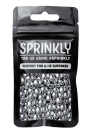 Mini Chocolate Beans - Metallic Silver Sprinkles Sprinkly 30g Sample Packet 