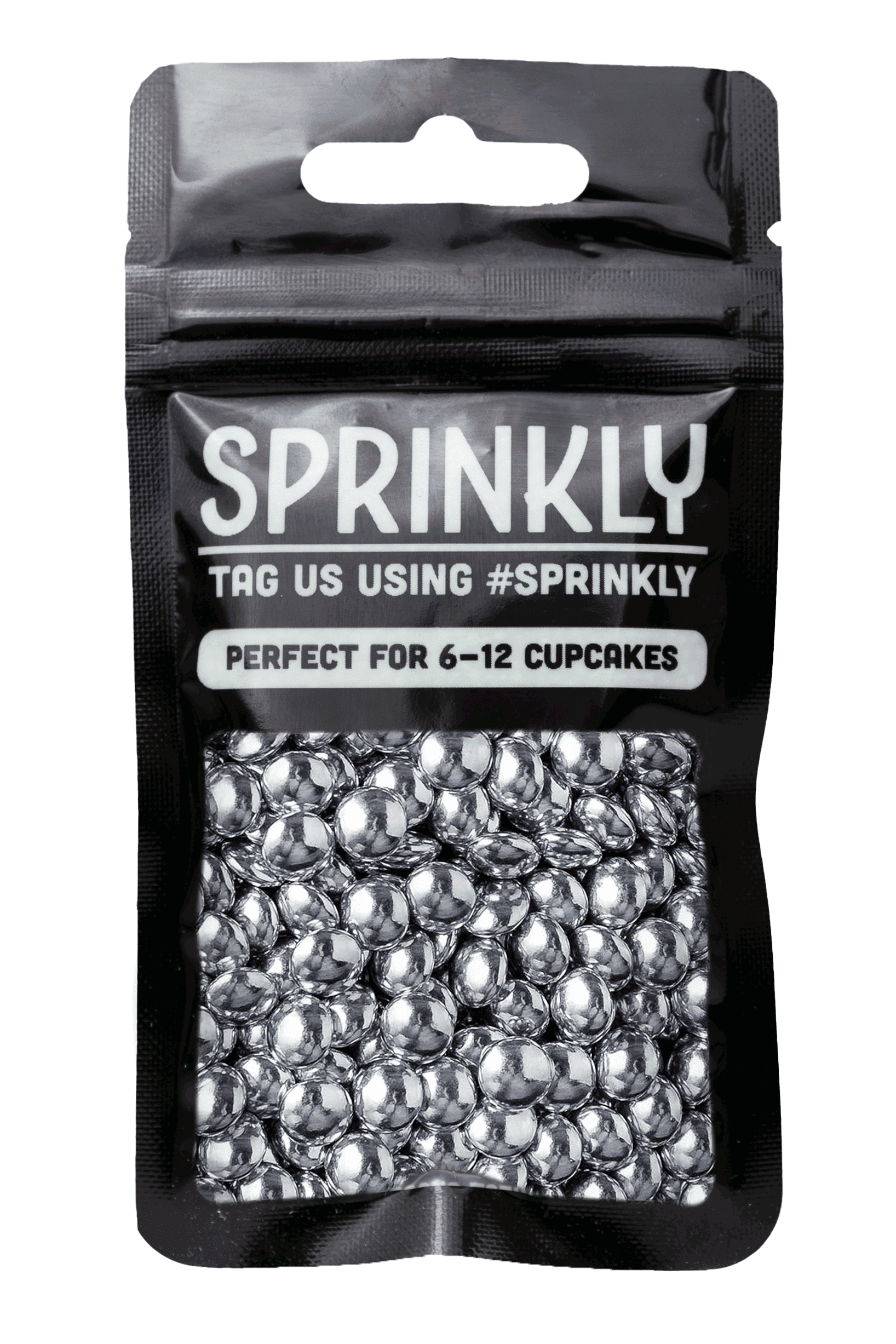 Mini Chocolate Beans - Metallic Silver Sprinkles Sprinkly 30g Sample Packet 