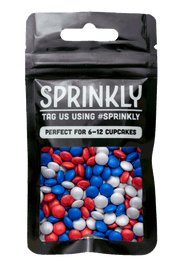 Mini Chocolate Beans - Red, White & Blue Sprinkles Sprinkly 30g Sample Packet 