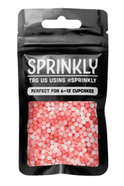 Organic Pearls - Pink, Red & White Sprinkles SPRINKLY 30g Sample Packet 