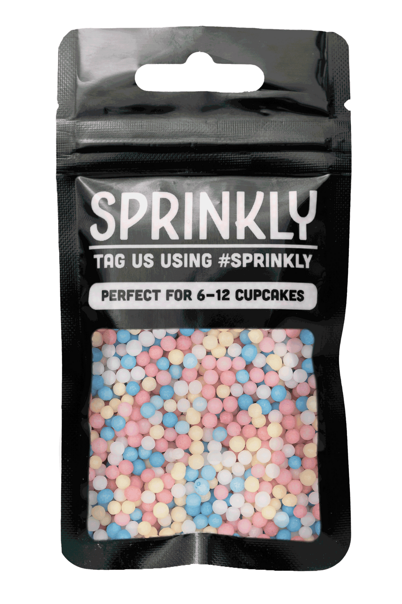 Organic Pearls - Pink, White, Yellow & Blue Sprinkles SPRINKLY 30g Sample Packet
