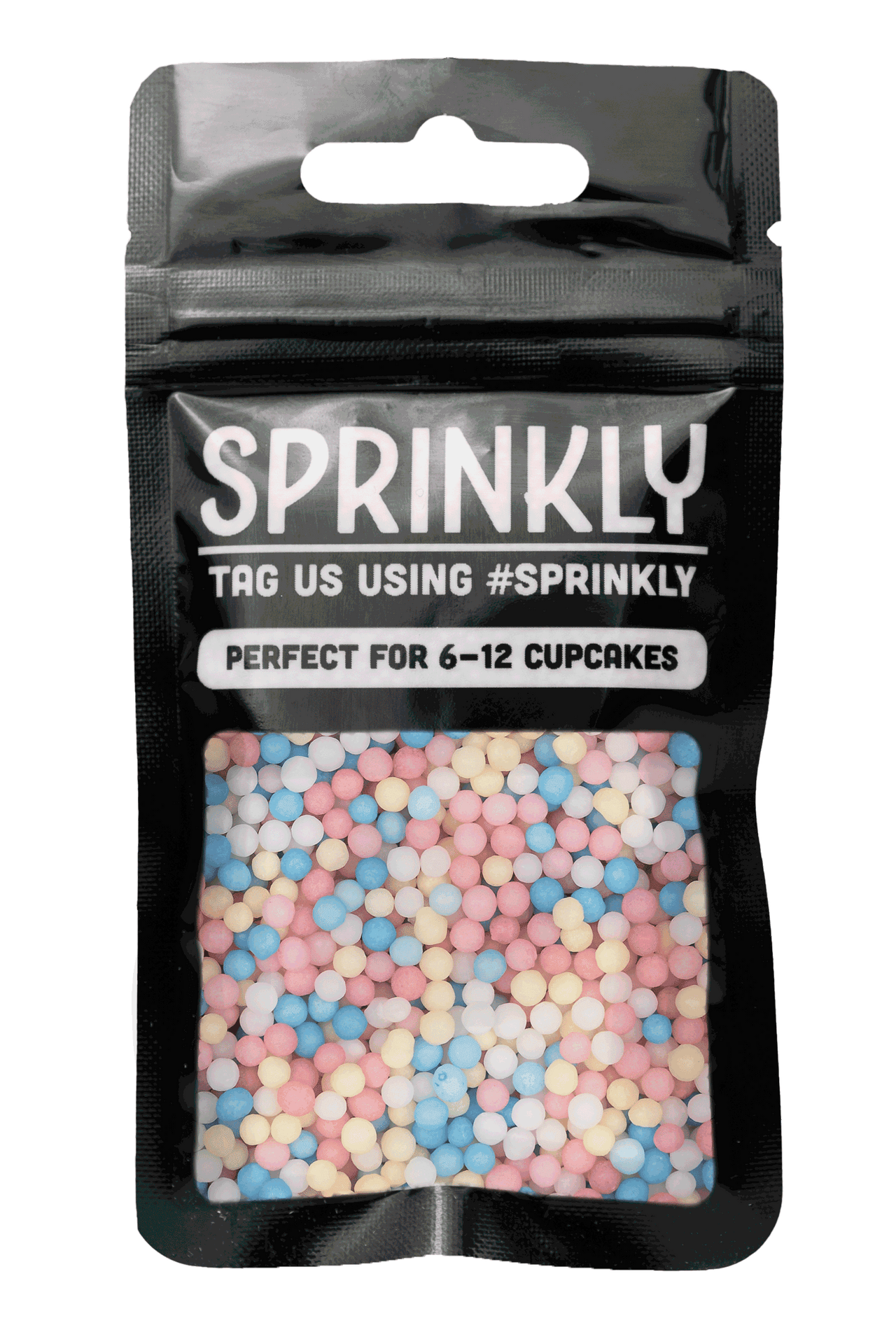Organic Pearls - Pink, White, Yellow & Blue Sprinkles SPRINKLY 30g Sample Packet 