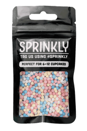 Organic Pearls - Pink, White, Yellow & Blue Sprinkles SPRINKLY 30g Sample Packet 