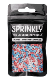 Organic Pearls - Red, White & Blue Sprinkles SPRINKLY 30g Sample Packet 