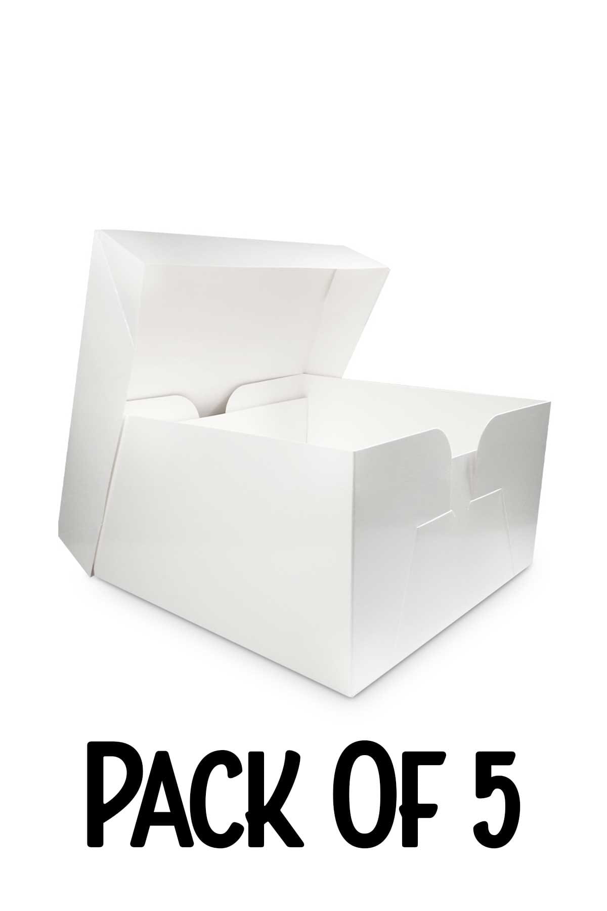 Pack of 5 - White Cake Box & Lid Cake Box Sprinkly 