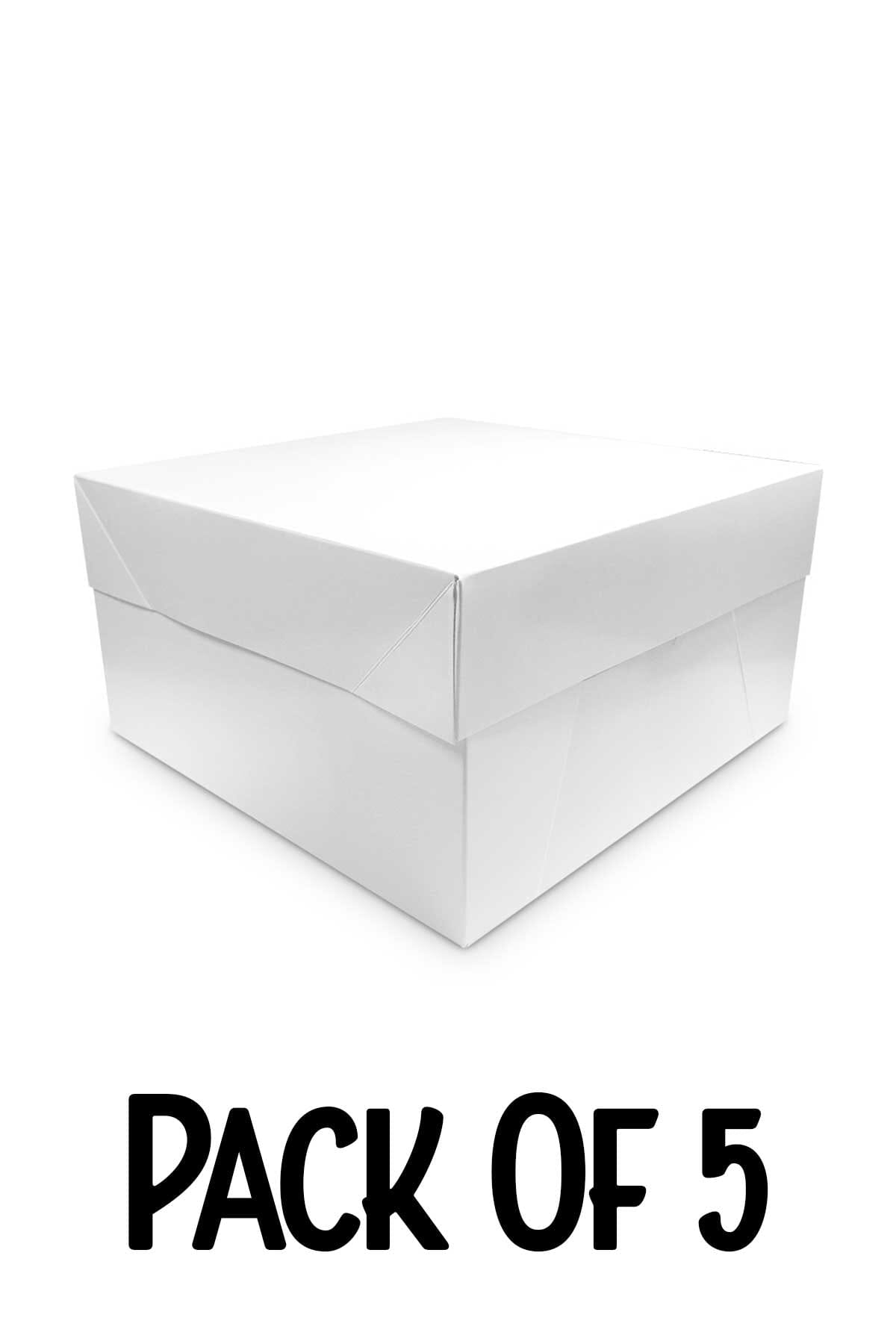 Pack of 5 - White Cake Box & Lid Cake Box Sprinkly 