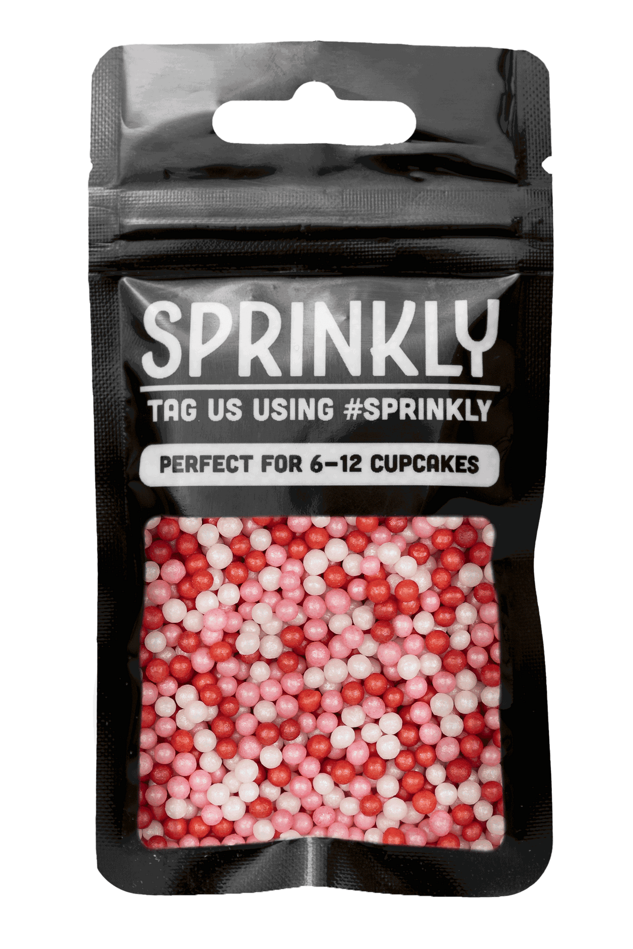 Shimmer Pearls - Pink, Red & White Sprinkles SPRINKLY 30g Sample Packet
