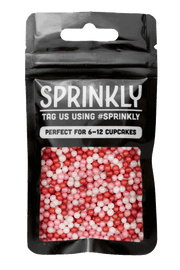 Shimmer Pearls - Pink, Red & White Sprinkles SPRINKLY 30g Sample Packet 