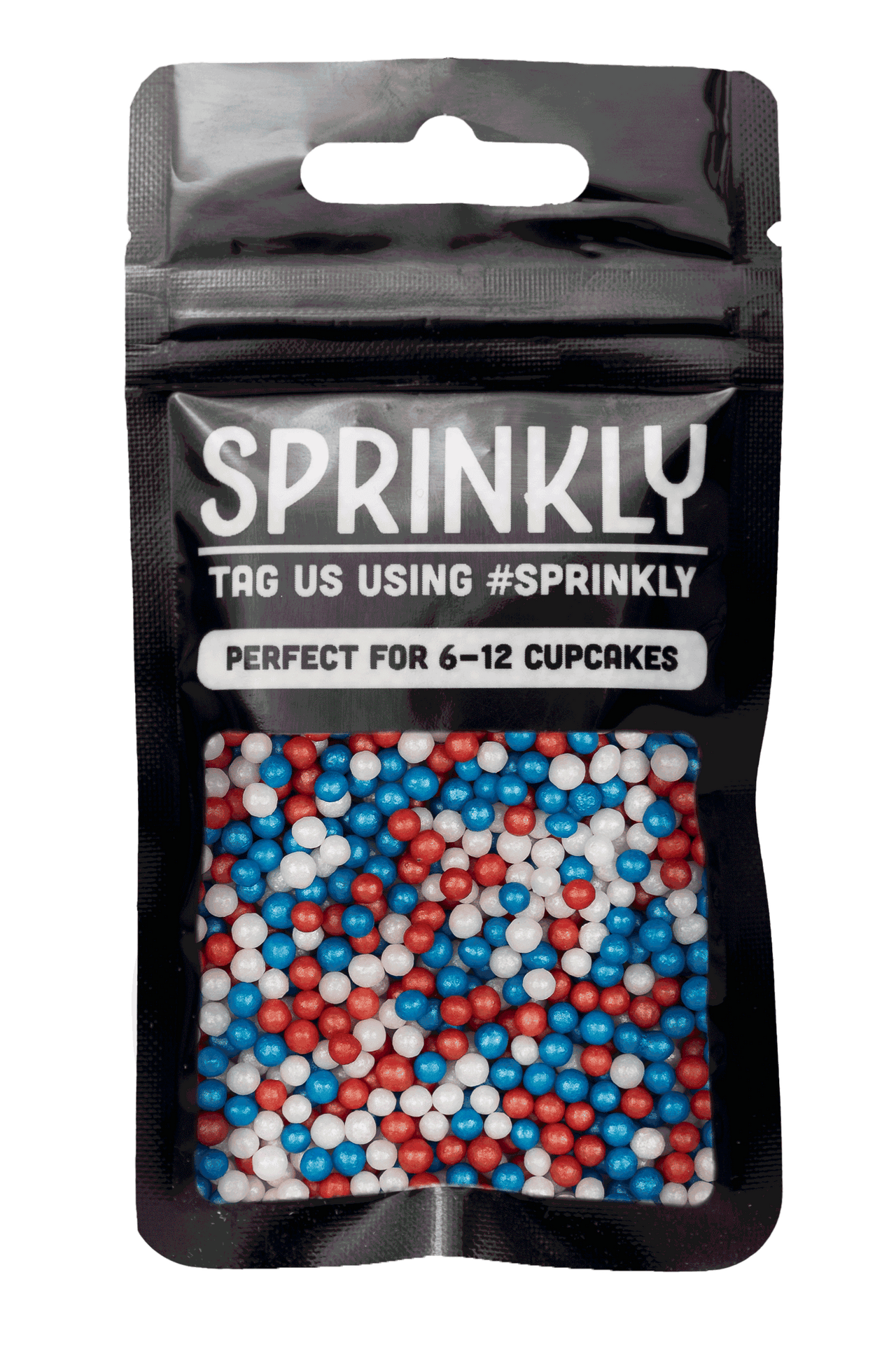 Shimmer Pearls - Red, White & Blue Sprinkles SPRINKLY 30g Sample Packet 