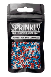 Shimmer Pearls - Red, White & Blue Sprinkles SPRINKLY 30g Sample Packet 