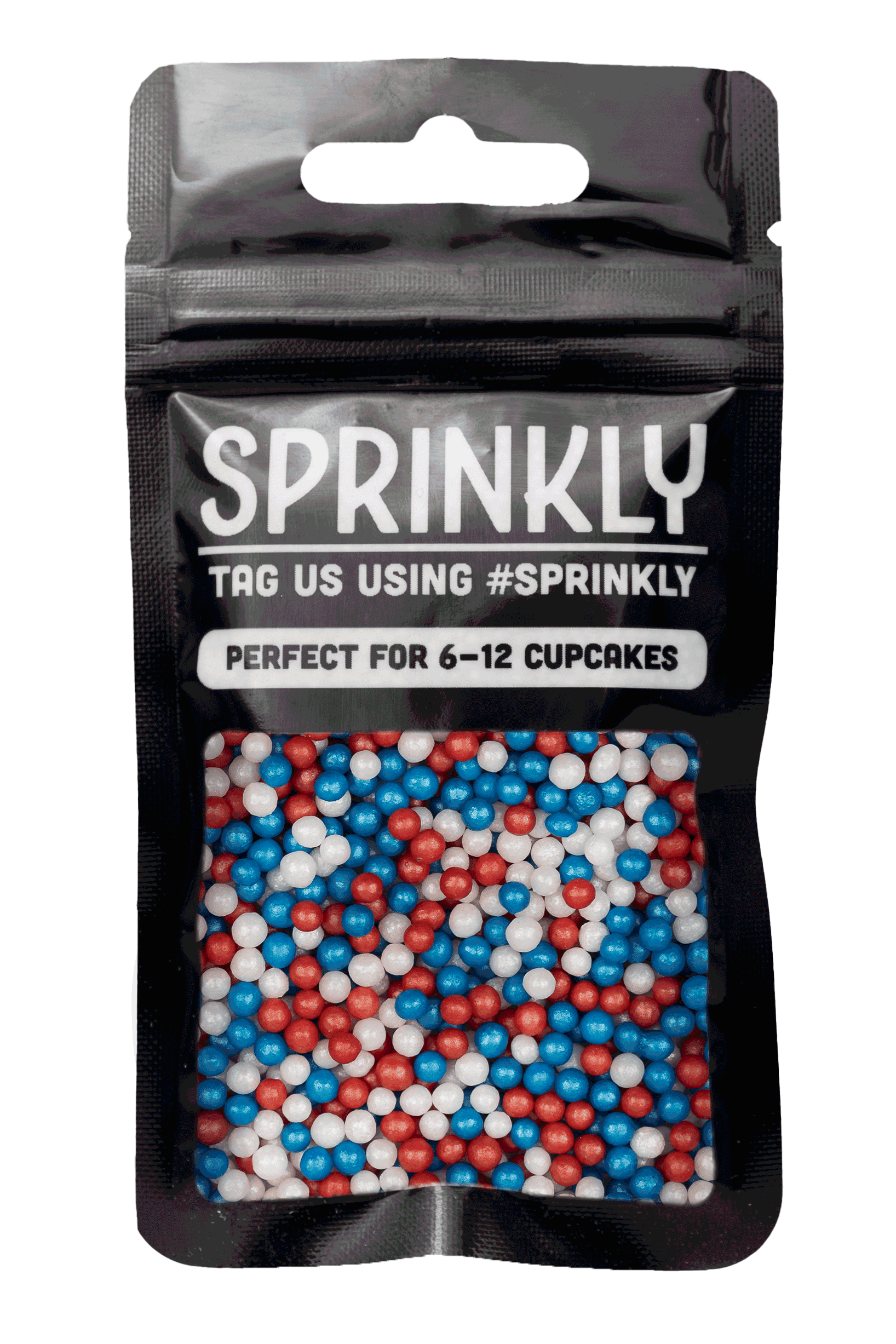 Shimmer Pearls - Red, White & Blue Sprinkles SPRINKLY 30g Sample Packet 