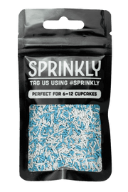 Sugar Strands - Blue & White Sprinkles Sprinkly 30g Sample Packet 