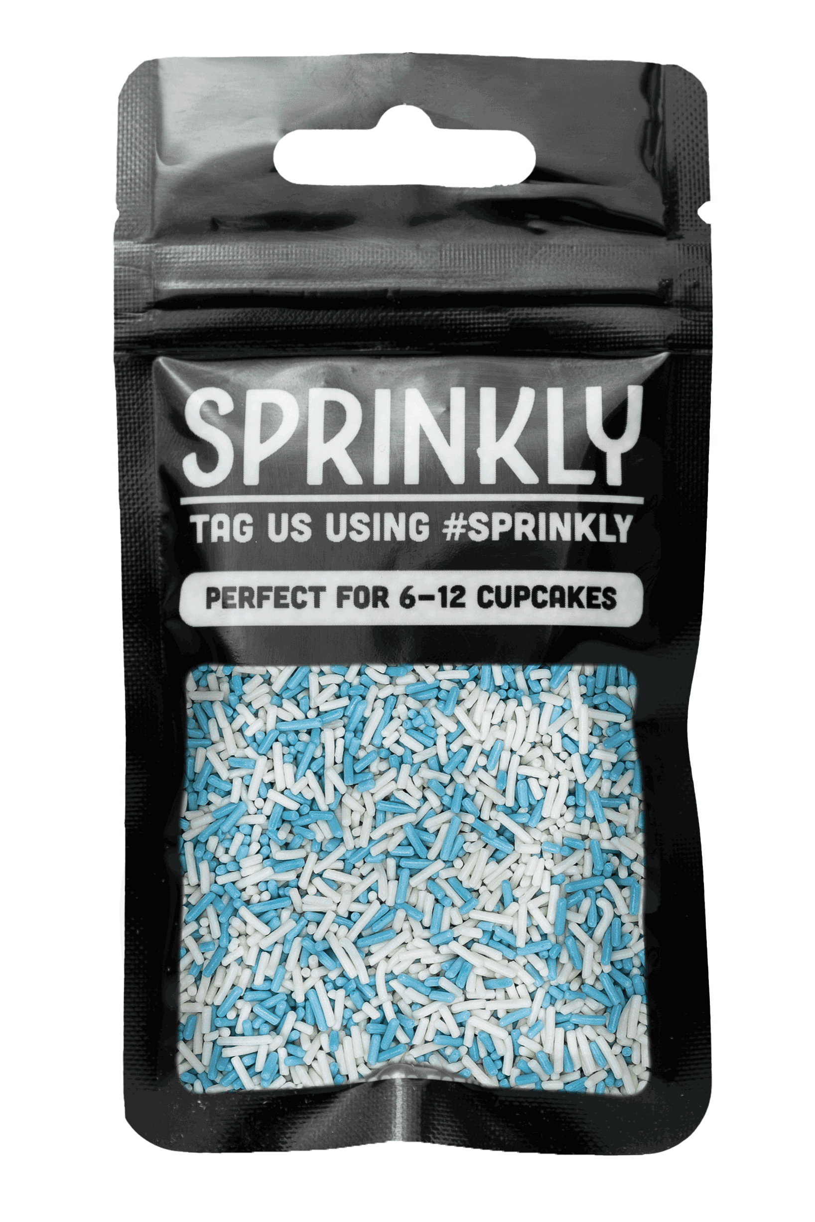 Sugar Strands - Blue & White Sprinkles Sprinkly 30g Sample Packet 