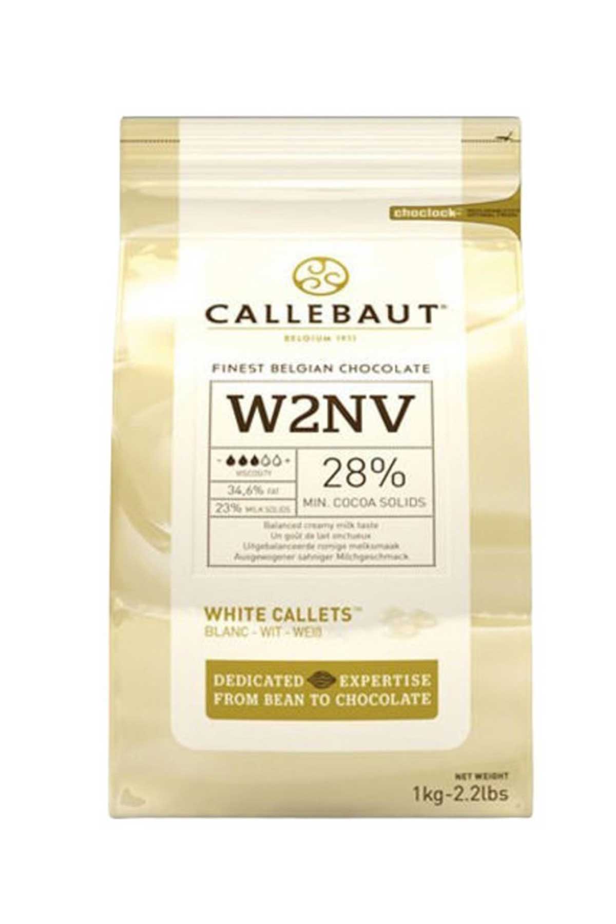 Callebaut Belgian Chocolate - White Chocolate Callebaut 1 kg - 2.2 lbs