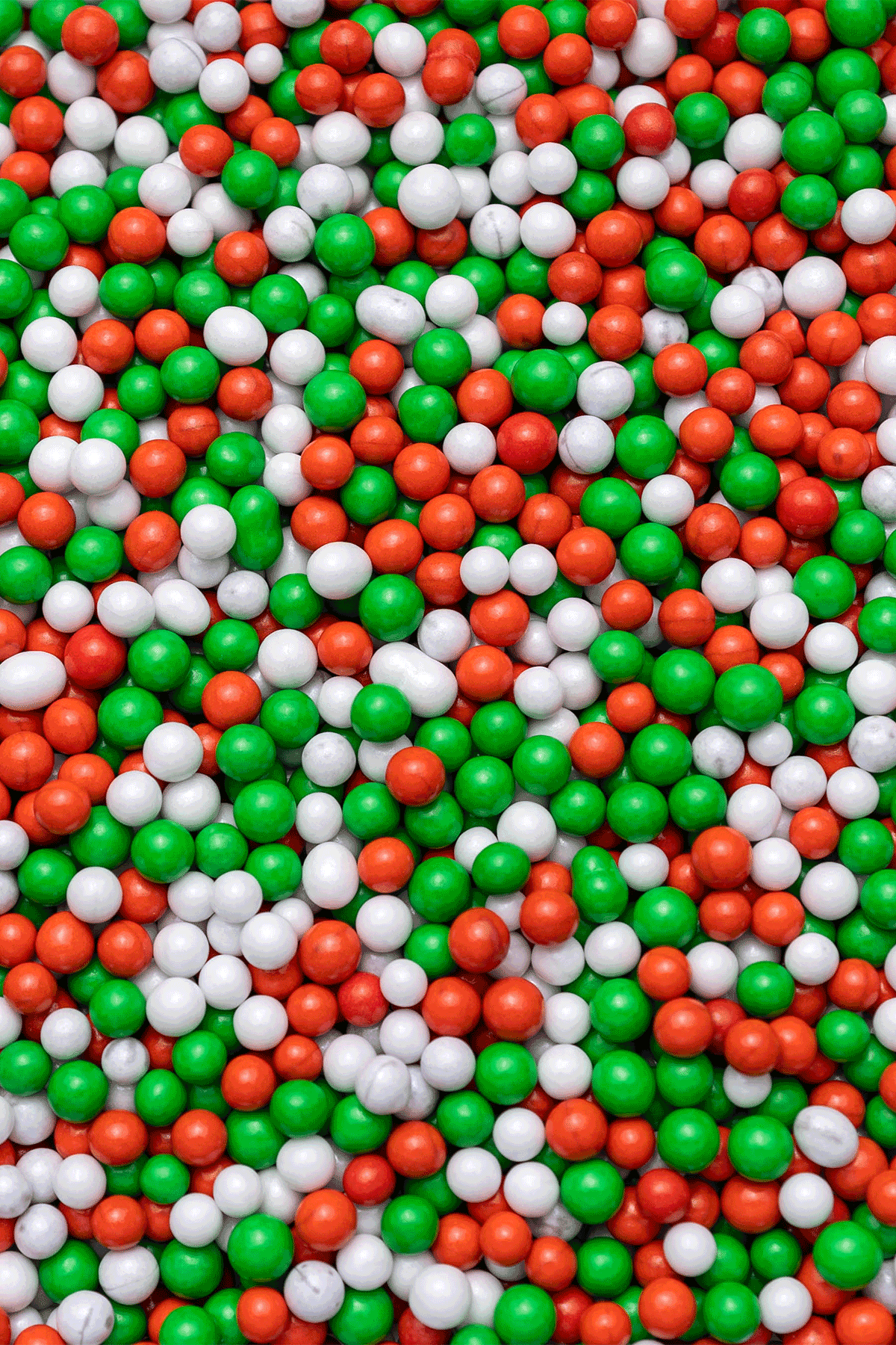 Chocolate Balls - Red, White & Green - (Small/6mm) Sprinkles Sprinkly