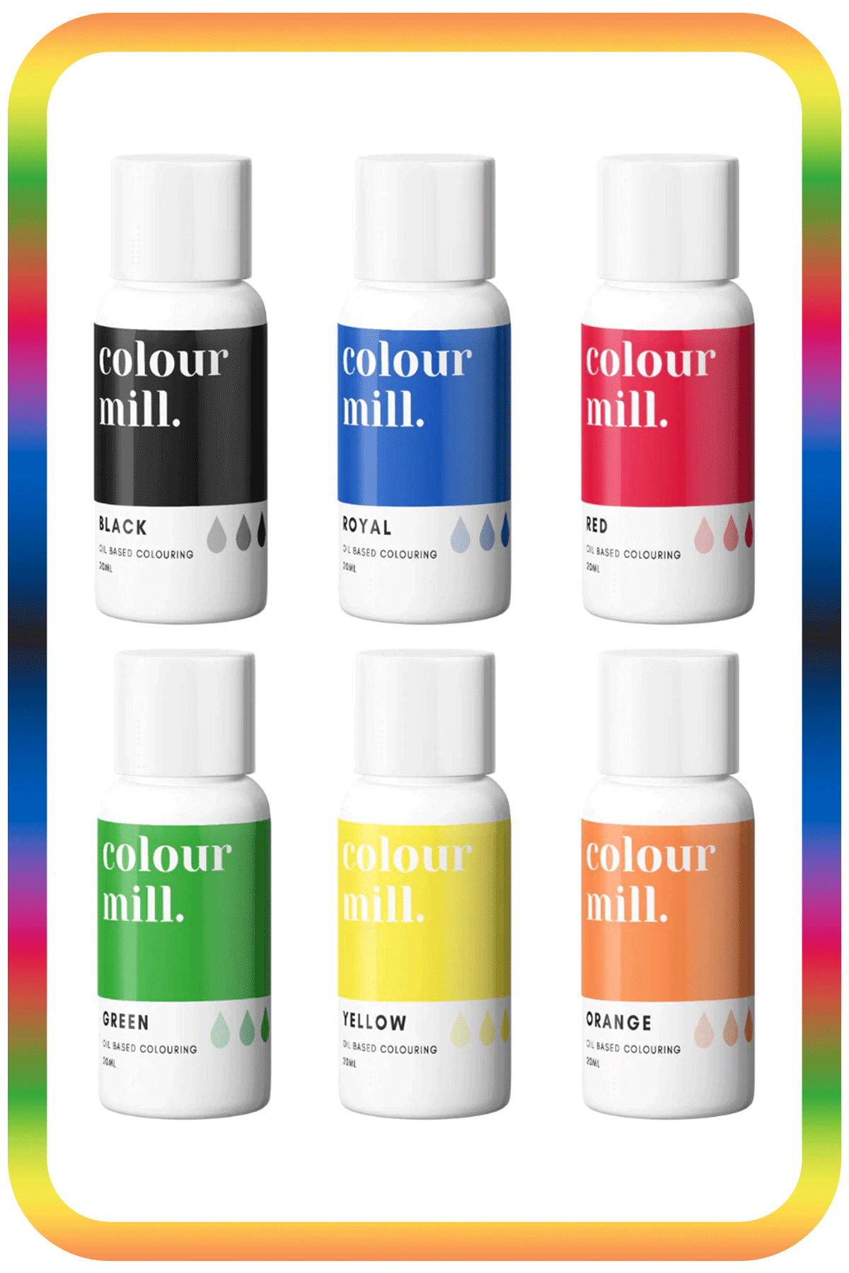 Colour Mill Oil Based Colouring - 20ml - 6 Pack - Primary Colour Mill