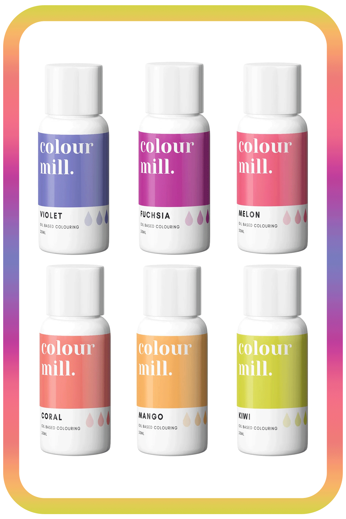 Colour Mill Oil Based Colouring - 20ml - 6 Pack - Tropical Colour Mill
