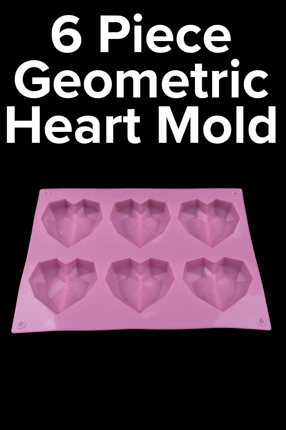 Geometric Heart Mold - 6 Cavity Sprinkly