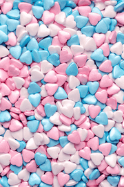 Hearts - Pink, Blue & White Tablets Sprinkles Sprinkly 