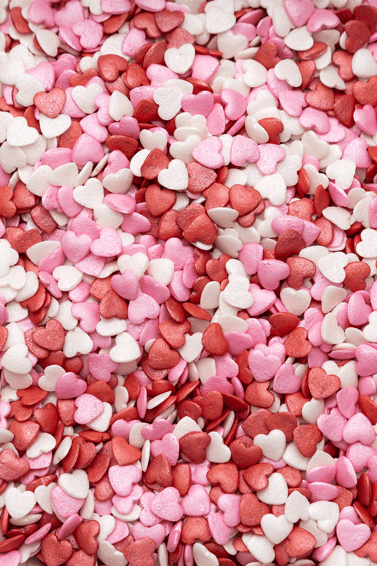 Hearts - Pink, White & Red (Valentines Mix) Sprinkles SPRINKLY