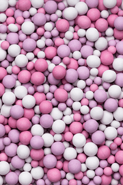 Matt Chocolate Balls - Pink, White & Lilac (Valentines Mix) Sprinkles SPRINKLY 