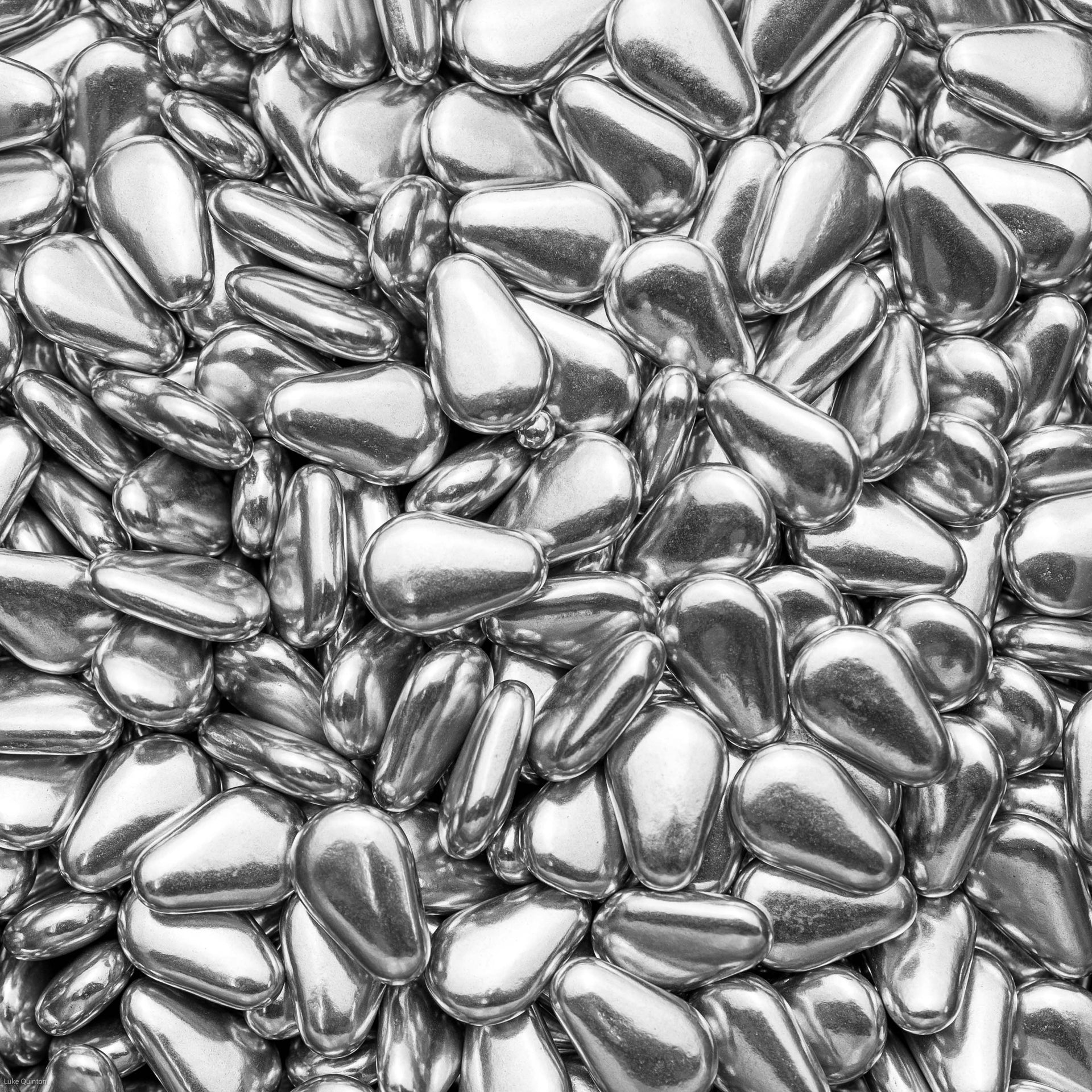 Metallic Shapes - Large Silver Teardrops Sprinkles Sprinkly