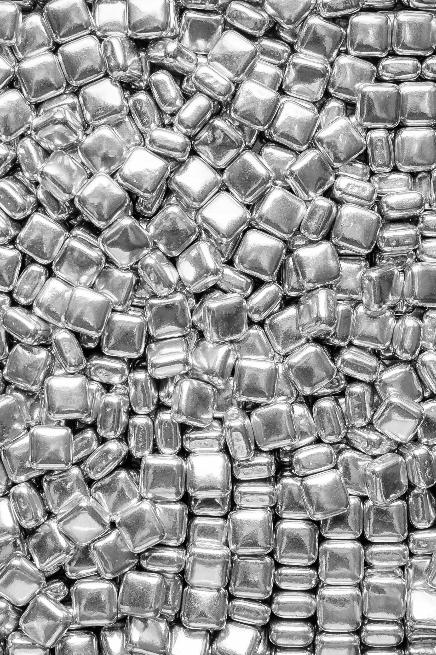 Metallic Shapes - Silver Squares Sprinkles Sprinkly