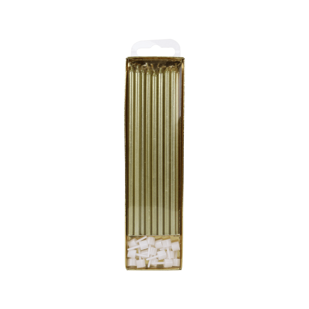 PME - Candles - Gold Extra Tall W/ Holders (7") - Pk/16 Birthday Candles PME