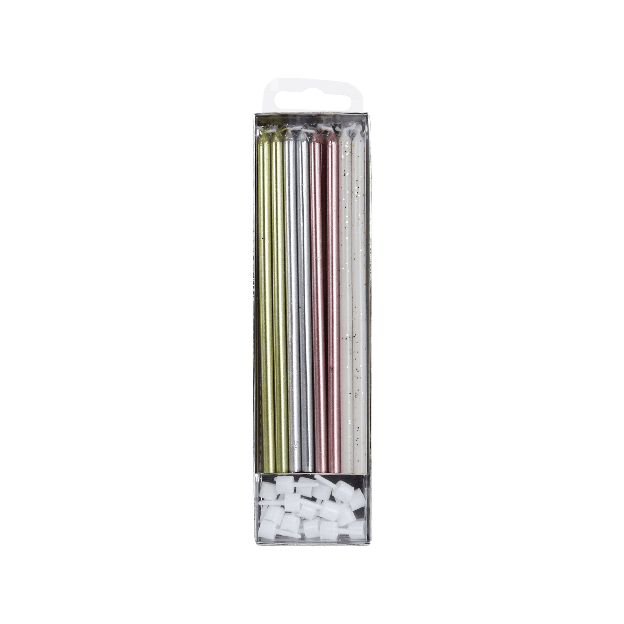 PME - Candles - Mixed Assortment Extra Tall W/ Holders (7") - Pk/16 Birthday Candles PME