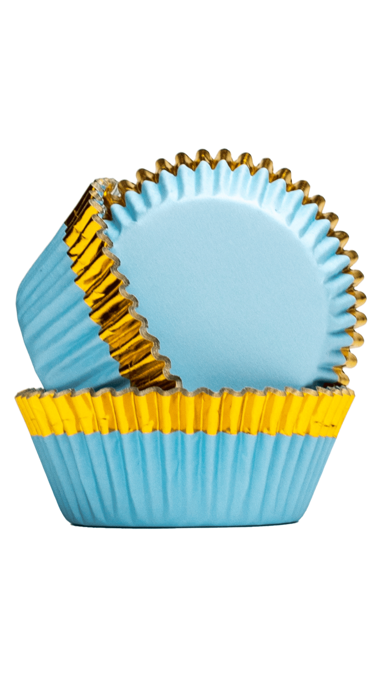 PME - Cupcake Cases - Blue with Gold Trim - 30 Pack Cupcake Cases PME