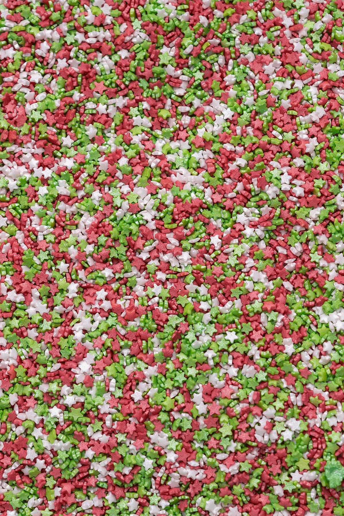 Stars - Glimmer Red, White & Green (Mini) Sprinkles Sprinkly