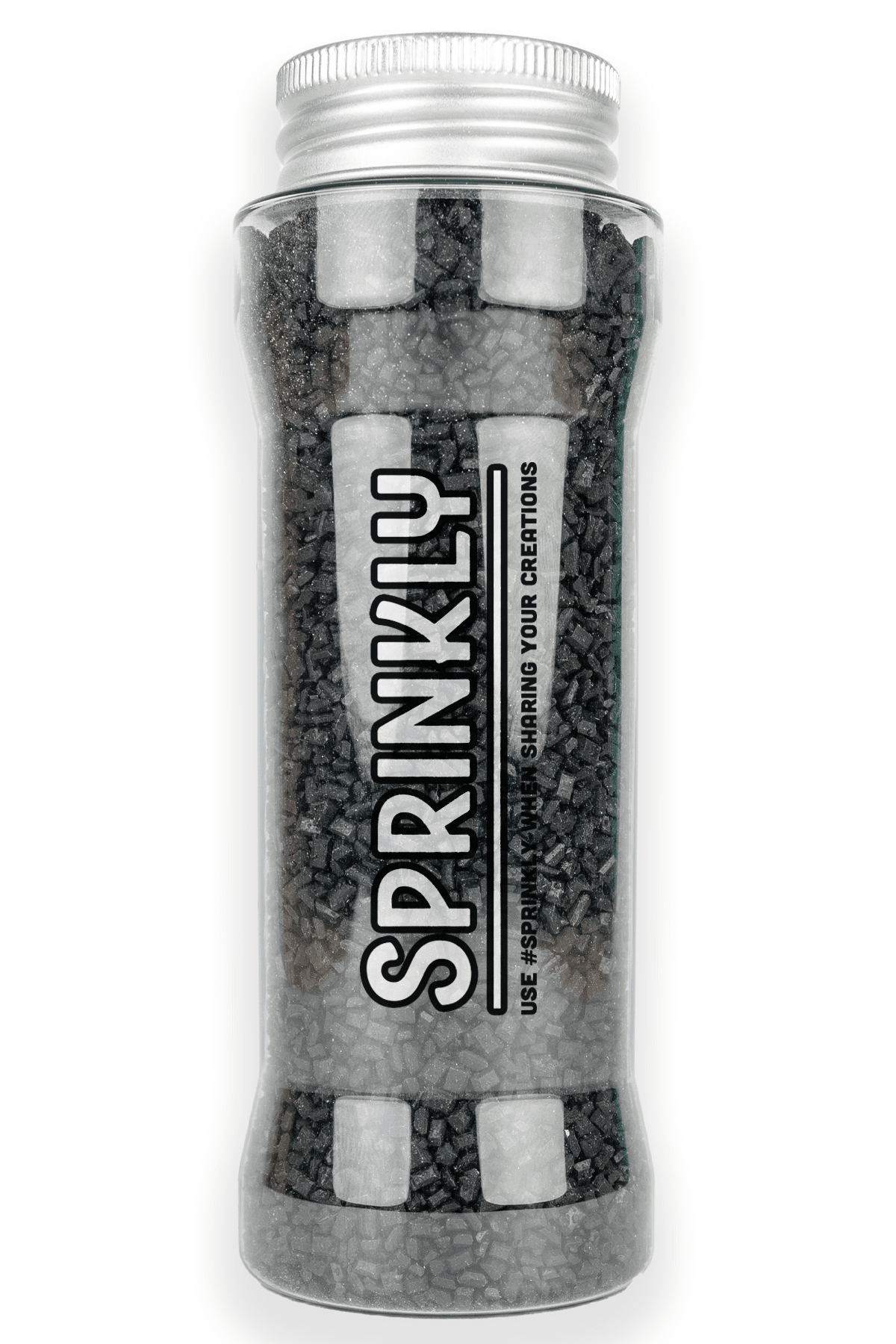 Sugar Crystals - Black Sprinkles Sprinkly 175ml/6oz Pot