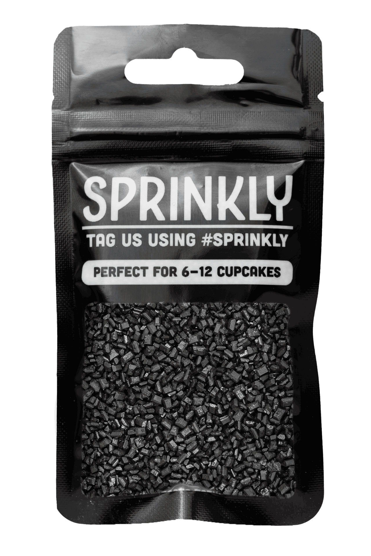 Sugar Crystals - Black Sprinkles Sprinkly 30g Sample Packet